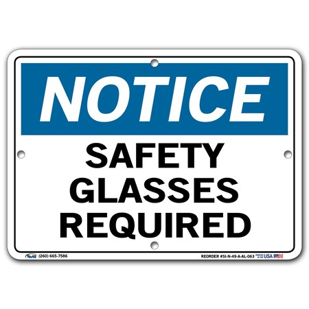 Vestil Aluminum Sign, 7-1/2" Height, 10-1/2" Width, Aluminum, Rectangle, English SI-N-49-A-AL-063